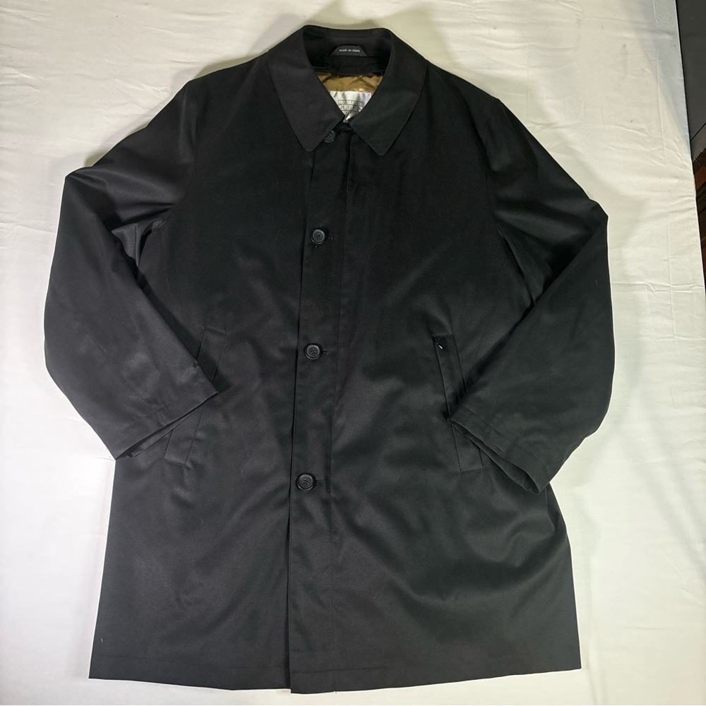 Gianfranco Ruffini Italy Men’s Reg. M Full Zip-Button Lined Over Coat Black.